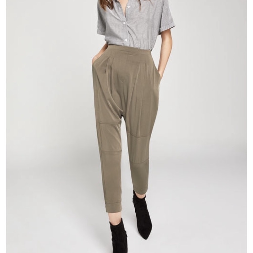 BCBGenerartion pleated harem pant - olive green